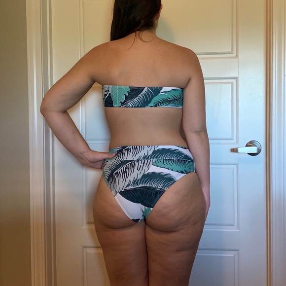 🌴SHIPS NOW🌴 Leaf Print Tie Bandeau Bikini - Picture 7 of 8